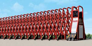 磨砂红色自动伸缩门